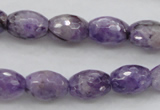 CDA333 15.5 inches 10*14mm faceted rice dyed dogtooth amethyst beads