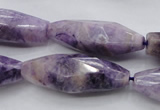 CDA335 15.5 inches 14*35mm faceted rice dyed dogtooth amethyst beads