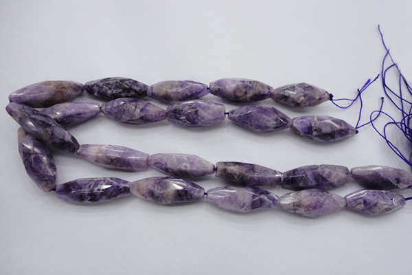 CDA335 15.5 inches 14*35mm faceted rice dyed dogtooth amethyst beads