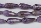 CDA340 15.5 inches 8*20mm faceted teardrop dyed dogtooth amethyst beads