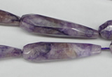 CDA342 15.5 inches 10*40mm faceted teardrop dyed dogtooth amethyst beads