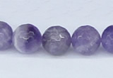 CDA62 15.5 inches 14mm faceted round dogtooth amethyst beads