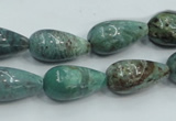 CDB08 15.5 inches 10*20mm teardrop natural new dragon blood jasper beads