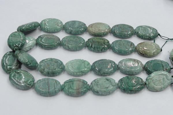 CDB15 15.5 inches 22*32mm carved oval natural new dragon blood jasper beads