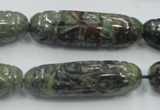 CDB204 12*40mm carved cylinder natural dragon blood jasper beads