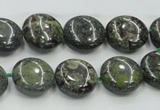 CDB207 15.5 inches 14mm flat round natural dragon blood jasper beads