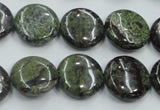 CDB208 15.5 inches 16mm flat round natural dragon blood jasper beads