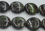 CDB209 15.5 inches 20mm flat round natural dragon blood jasper beads