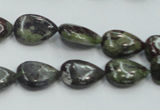 CDB215 15.5 inches 10*14mm flat teardrop natural dragon blood jasper beads