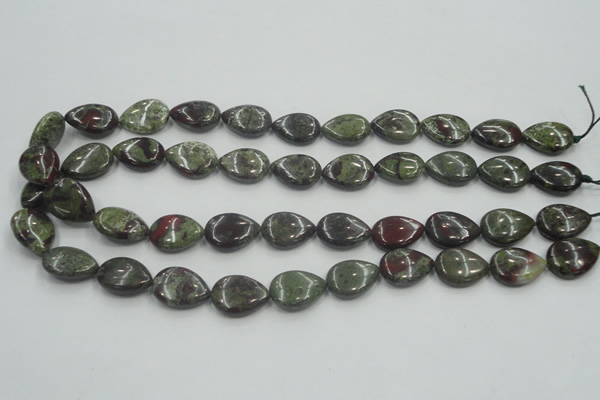 CDB216 15.5 inches 13*18mm flat teardrop natural dragon blood jasper beads