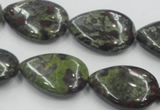 CDB218 15.5 inches 18*25mm flat teardrop natural dragon blood jasper beads