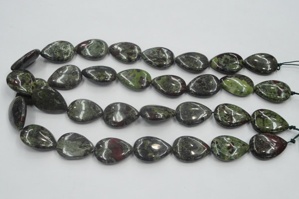 CDB218 15.5 inches 18*25mm flat teardrop natural dragon blood jasper beads