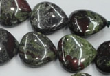 CDB220 15.5 inches 20*20mm heart natural dragon blood jasper beads