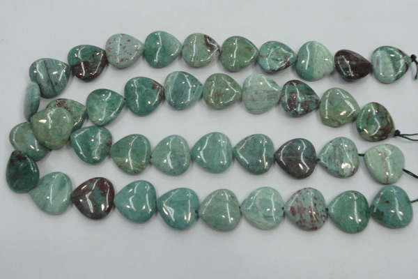 CDB23 15.5 inches 20*20mm heart natural new dragon blood jasper beads