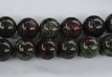 CDB253 15.5 inches 12mm round natural dragon blood jasper beads