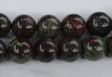 CDB254 15.5 inches 14mm round natural dragon blood jasper beads