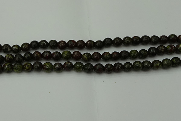 CDB310 15.5 inches 4mm faceted round dragon blood jasper beads