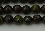 CDB311 15.5 inches 6mm faceted round dragon blood jasper beads