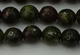 CDB312 15.5 inches 8mm faceted round dragon blood jasper beads