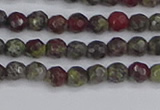 CDB320 15.5 inches 4mm faceted round dragon blood jasper beads