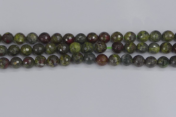 CDB324 15.5 inches 12mm faceted round dragon blood jasper beads