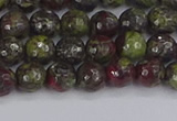 CDB329 15.5 inches 6mm faceted round A grade dragon blood jasper beads