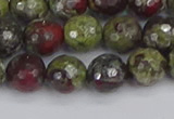 CDB331 15.5 inches 10mm faceted round A grade dragon blood jasper beads