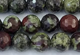 CDB355 15 inches 6mm faceted round dragon blood jasper beads