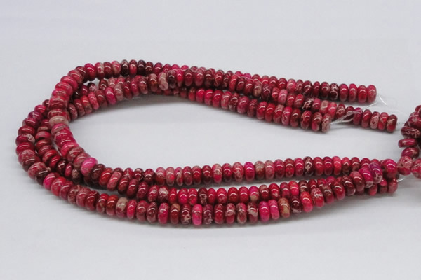 CDE07 15.5 inches 5*10mm rondelle dyed sea sediment jasper beads