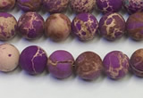 CDE1020 15.5 inches 4mm round matte sea sediment jasper beads