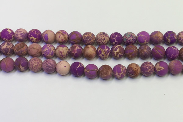 CDE1022 15.5 inches 8mm round matte sea sediment jasper beads