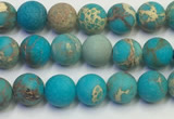 CDE1025 15.5 inches 4mm round matte sea sediment jasper beads