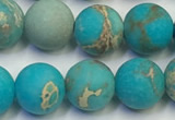 CDE1028 15.5 inches 10mm round matte sea sediment jasper beads