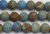 CDE1030 15.5 inches 4mm round matte sea sediment jasper beads