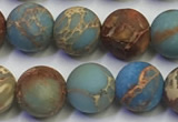 CDE1032 15.5 inches 8mm round matte sea sediment jasper beads