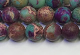 CDE1035 15.5 inches 4mm round matte sea sediment jasper beads