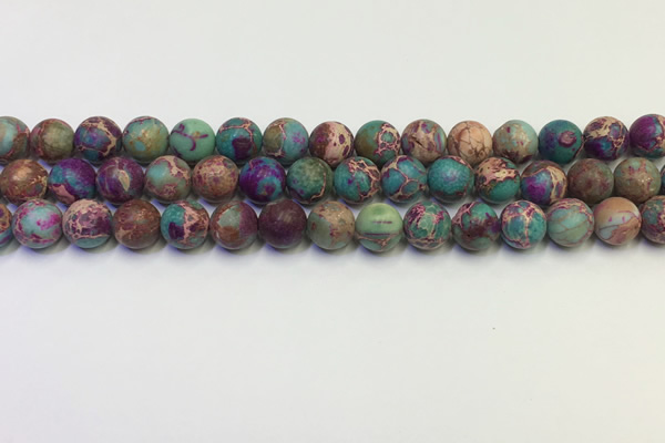 CDE1036 15.5 inches 6mm round matte sea sediment jasper beads