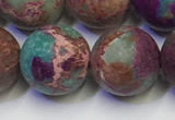 CDE1039 15.5 inches 12mm round matte sea sediment jasper beads