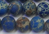 CDE1043 15.5 inches 10mm round matte sea sediment jasper beads