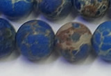 CDE1044 15.5 inches 12mm round matte sea sediment jasper beads