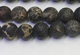 CDE1045 15.5 inches 4mm round matte sea sediment jasper beads