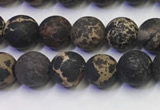 CDE1046 15.5 inches 6mm round matte sea sediment jasper beads