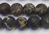 CDE1047 15.5 inches 8mm round matte sea sediment jasper beads