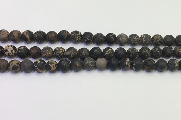 CDE1047 15.5 inches 8mm round matte sea sediment jasper beads