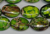 CDE118 15.5 inches 15*20mm oval dyed sea sediment jasper beads