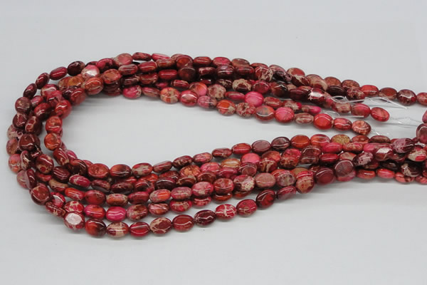 CDE12 15.5 inches 8*10mm oval dyed sea sediment jasper beads