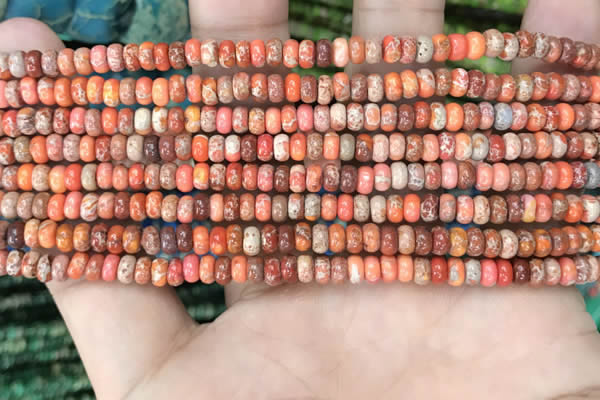 CDE1250 15.5 inches 2.5*4mm rondelle sea sediment jasper beads