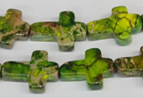 CDE131 15.5 inches 15*20mm cross dyed sea sediment jasper beads