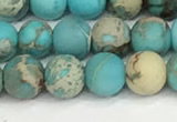 CDE1377 15.5 inches 6mm round matte sea sediment jasper beads