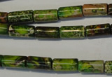 CDE140 15.5 inches 6*12mm tube dyed sea sediment jasper beads